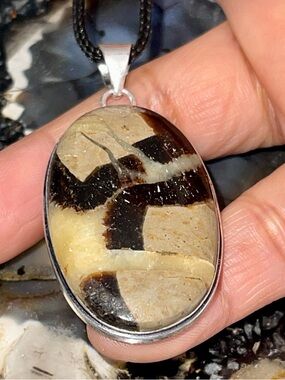 Septarian Nodule Pendant 2 1/4”- Stone of Happiness